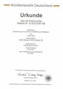 Fettabscheider für Kleineinleiter Urkunde