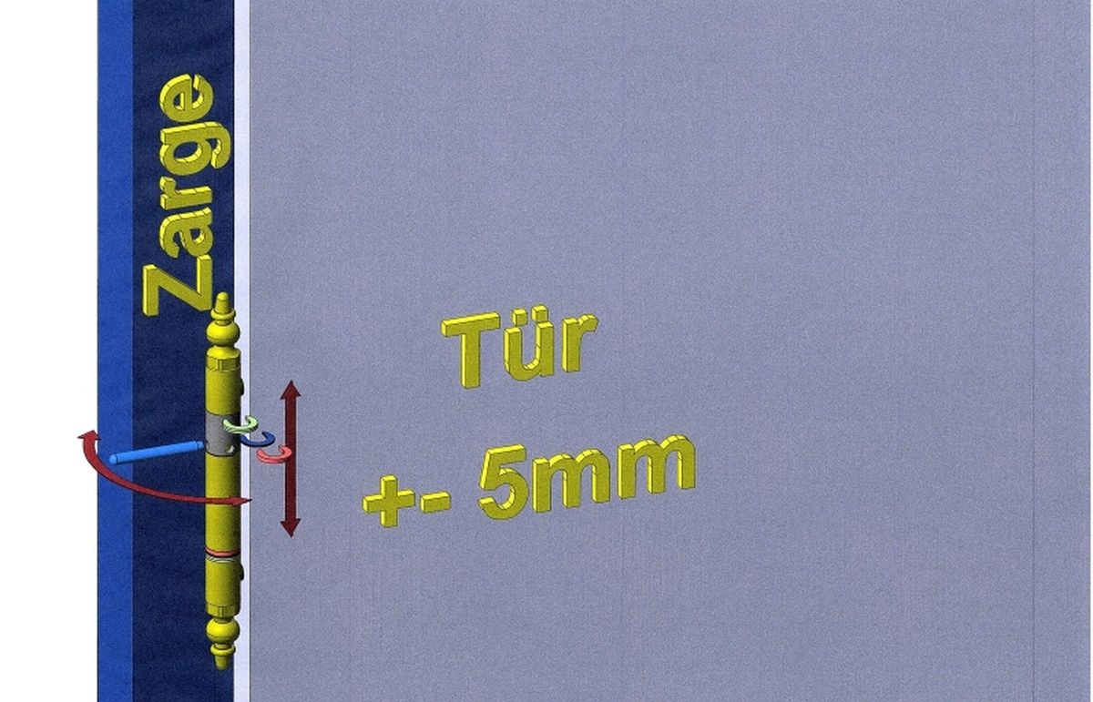 Höhenverstellbares Türscharnier
